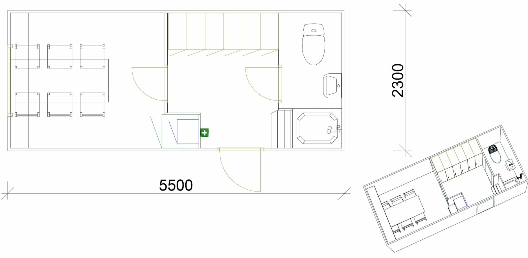 Letthus entreprenør 6 pers. spiserom, dusj og gard